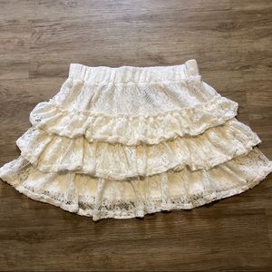 Wet Seal White Lace Skirt
